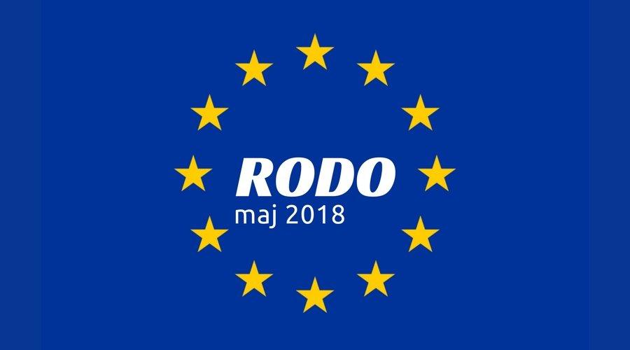 Zdjęcie logo rodo, dwanaście gwaizdek na granatowym tle i napis RODO