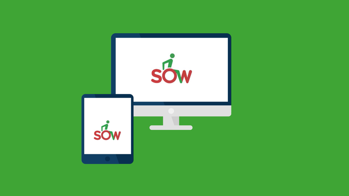 Logo SOW na monitorze i na tablecie